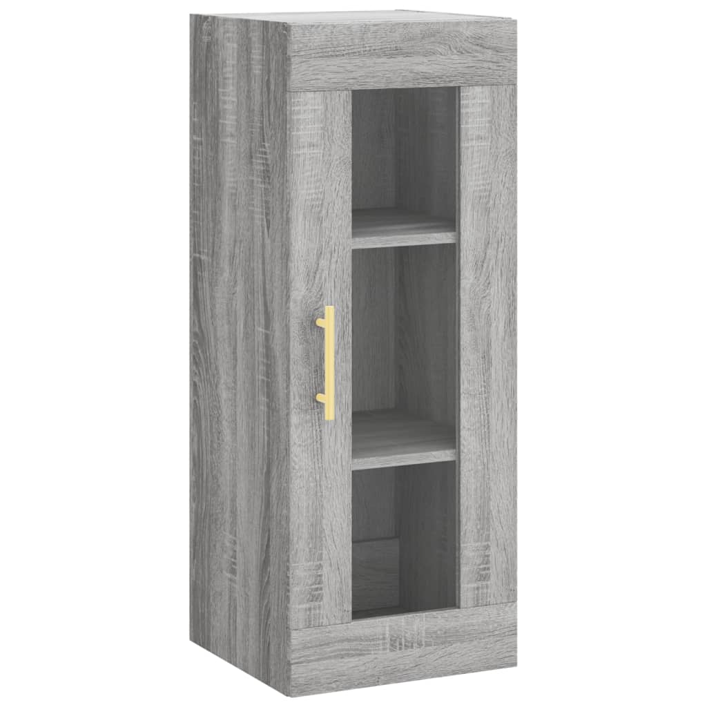 Highboard 34.5x34x180 cm Engineered Wood 3 Shelves Grey sonoma