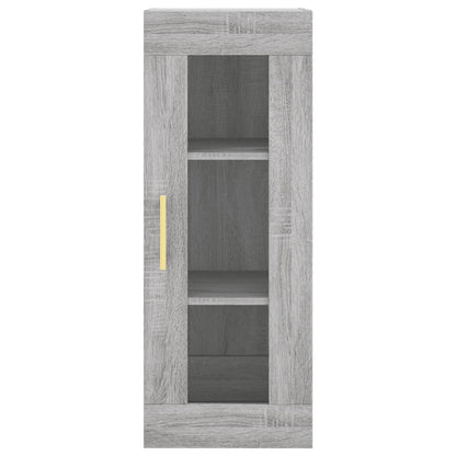 Highboard 34.5x34x180 cm Engineered Wood 3 Shelves Grey sonoma