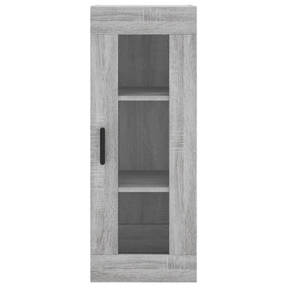 Highboard 34.5x34x180 cm Engineered Wood 1 Glass Door Grey sonoma