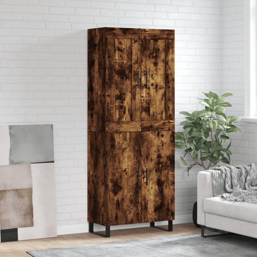 Highboard 69.5x34x180 cm Engineered Wood 2 Doors Smoked oak