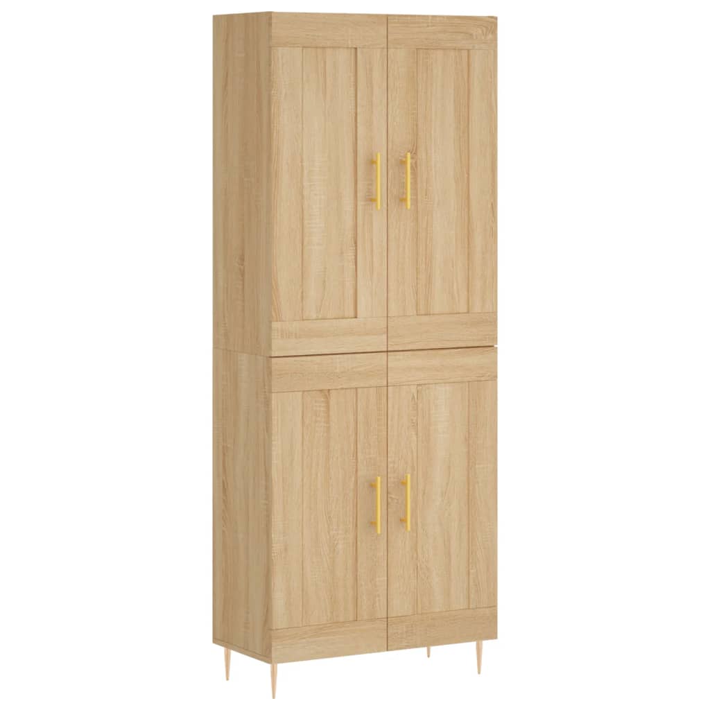 Highboard 69.5x34x180 cm Engineered Wood 2 Wood Doors Sonoma oak