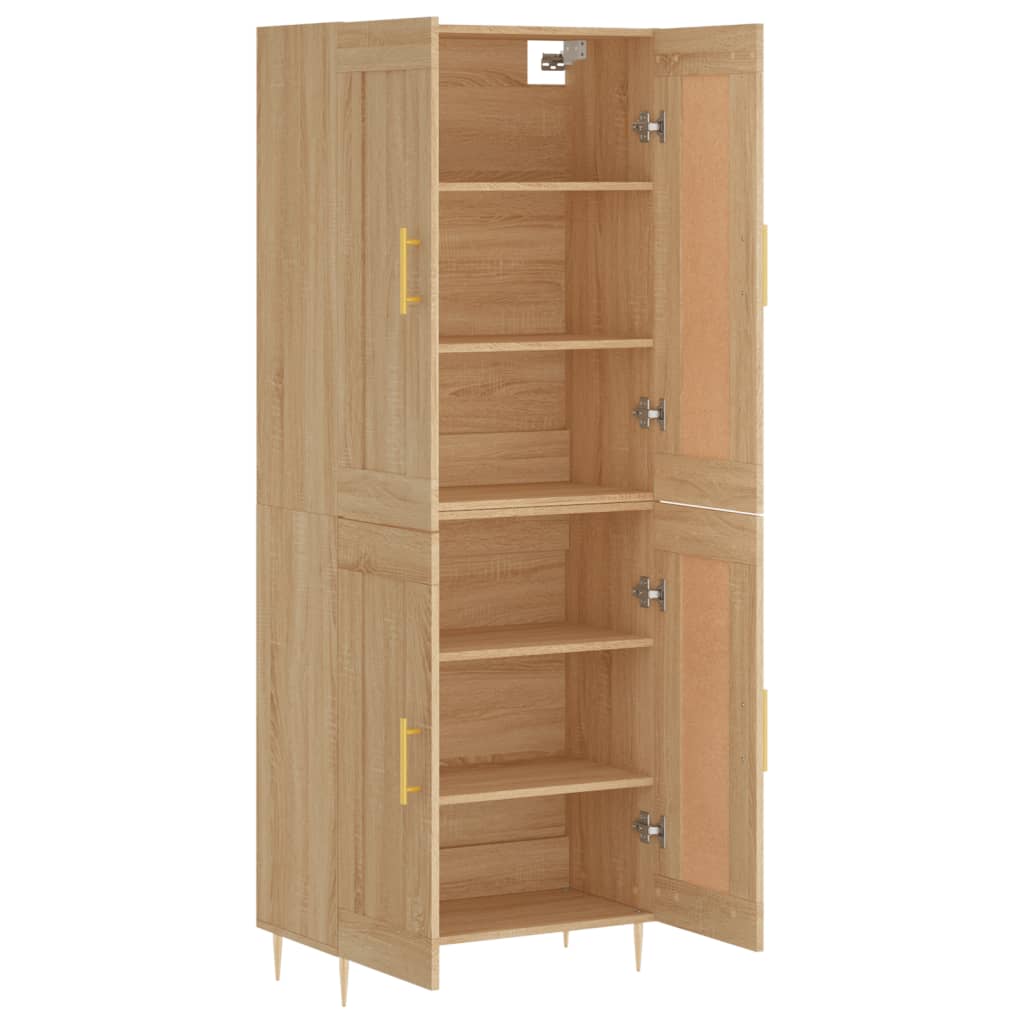 Highboard 69.5x34x180 cm Engineered Wood 2 Wood Doors Sonoma oak