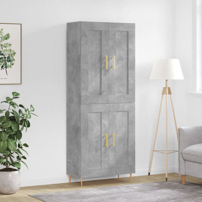 Highboard 69.5x34x180 cm Engineered Wood 2 Wood Doors Concrete grey