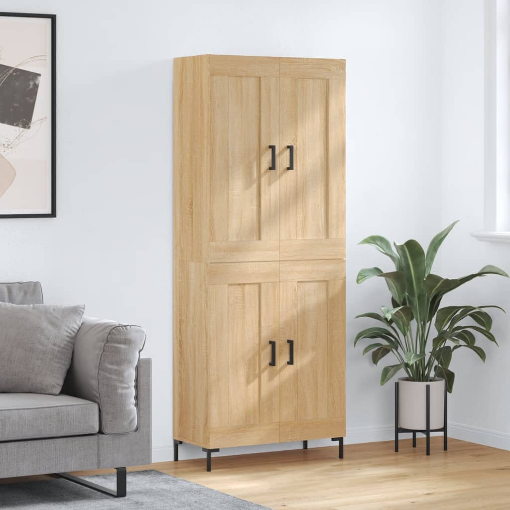 Highboard 69.5x34x180 cm Engineered Wood 2 Wood Doors Sonoma oak