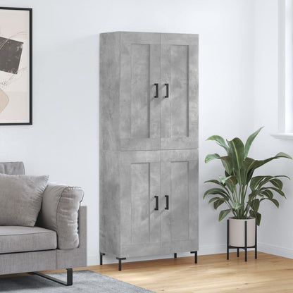 Highboard 69.5x34x180 cm Engineered Wood 2 Wood Doors Concrete grey