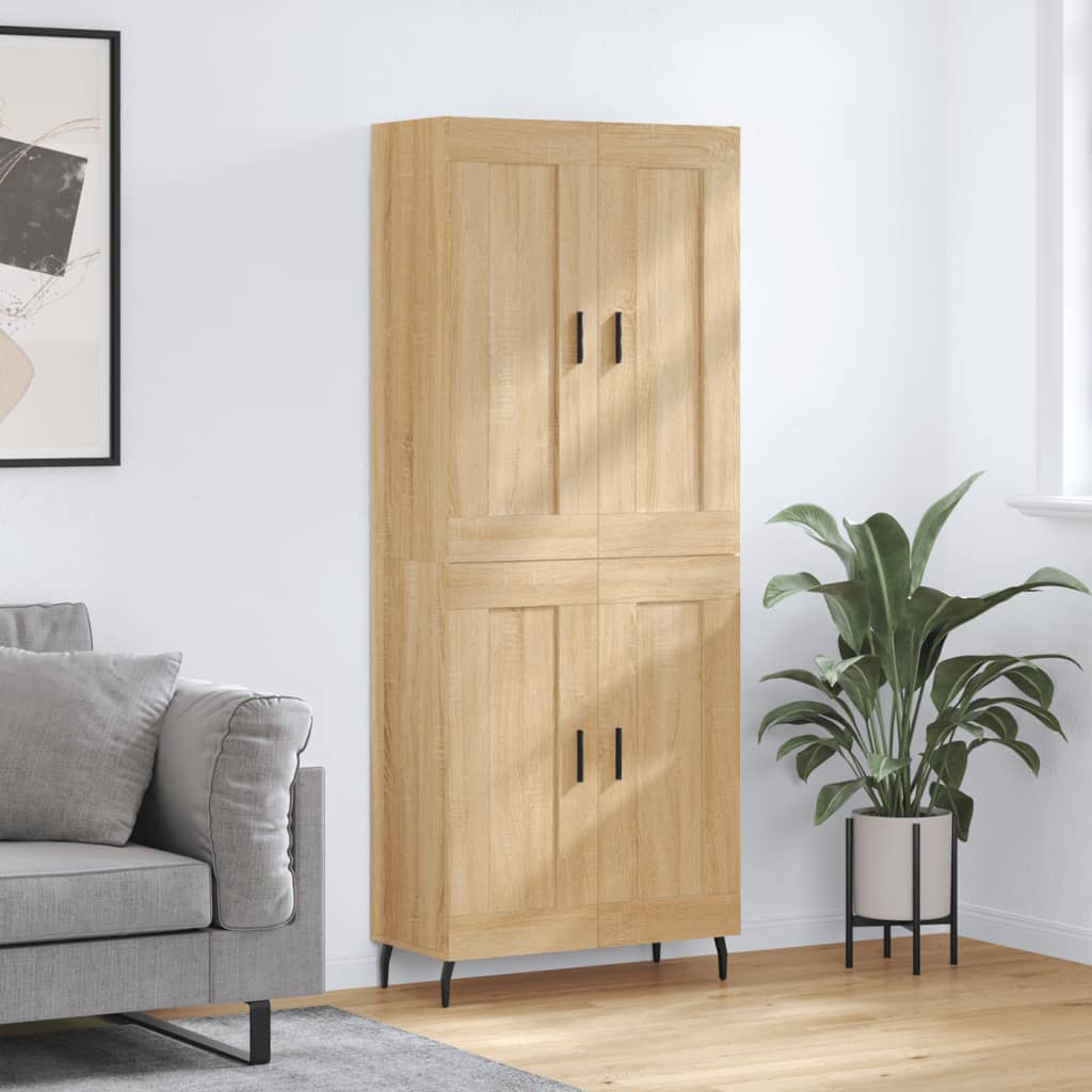 Highboard 69.5x34x180 cm Engineered Wood 2 Wood Doors Sonoma oak