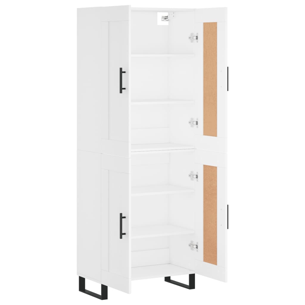 Highboard 69.5x34x180 cm Engineered Wood 2 Wood Doors White