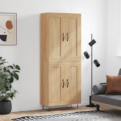 Highboard 69.5x34x180 cm Engineered Wood 2 Wood Doors Sonoma oak