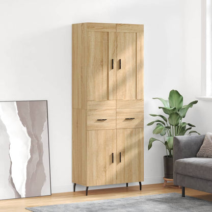Highboard 69.5x34x180 cm Engineered Wood 2 Doors 2 Drawers Sonoma oak