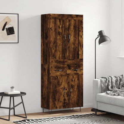 Highboard 69.5x34x180 cm Engineered Wood 2 Doors 2 Drawers Smoked oak