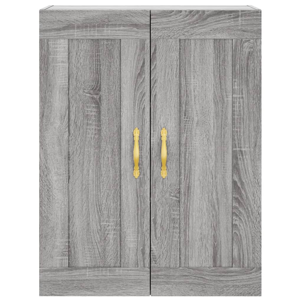 Highboard 69.5x34x180 cm Engineered Wood 1 Glass Door 3 Drawers Grey sonoma