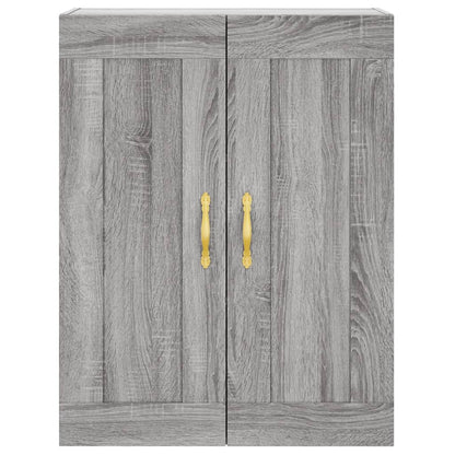 Highboard 69.5x34x180 cm Engineered Wood 1 Glass Door 3 Drawers Grey sonoma