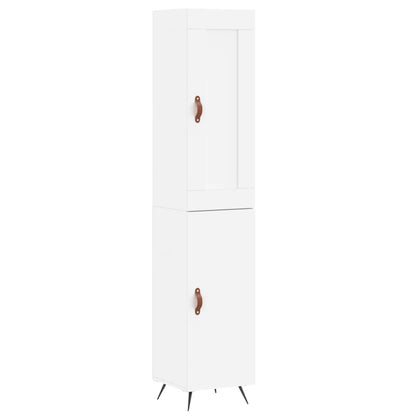 Highboard 34.5x34x180 cm Engineered Wood 1 Door White