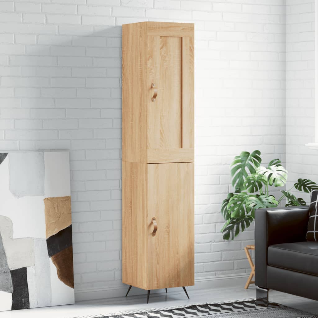 Highboard 34.5x34x180 cm Engineered Wood 1 Door Sonoma oak