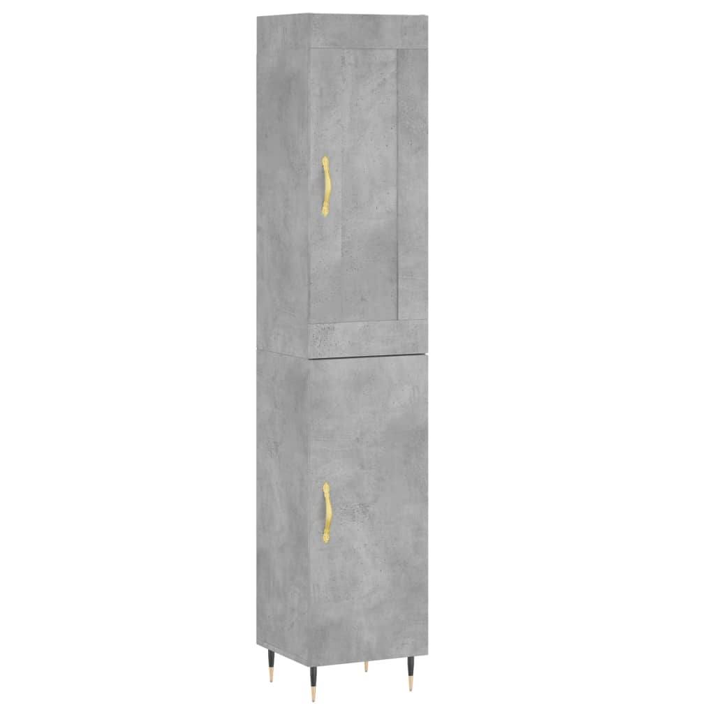 vidaXL Highboard Concrete Grey 34,5x34x180 cm Engineered Wood 2