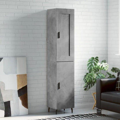 Highboard 34.5x34x180 cm Engineered Wood 1 Door Concrete grey