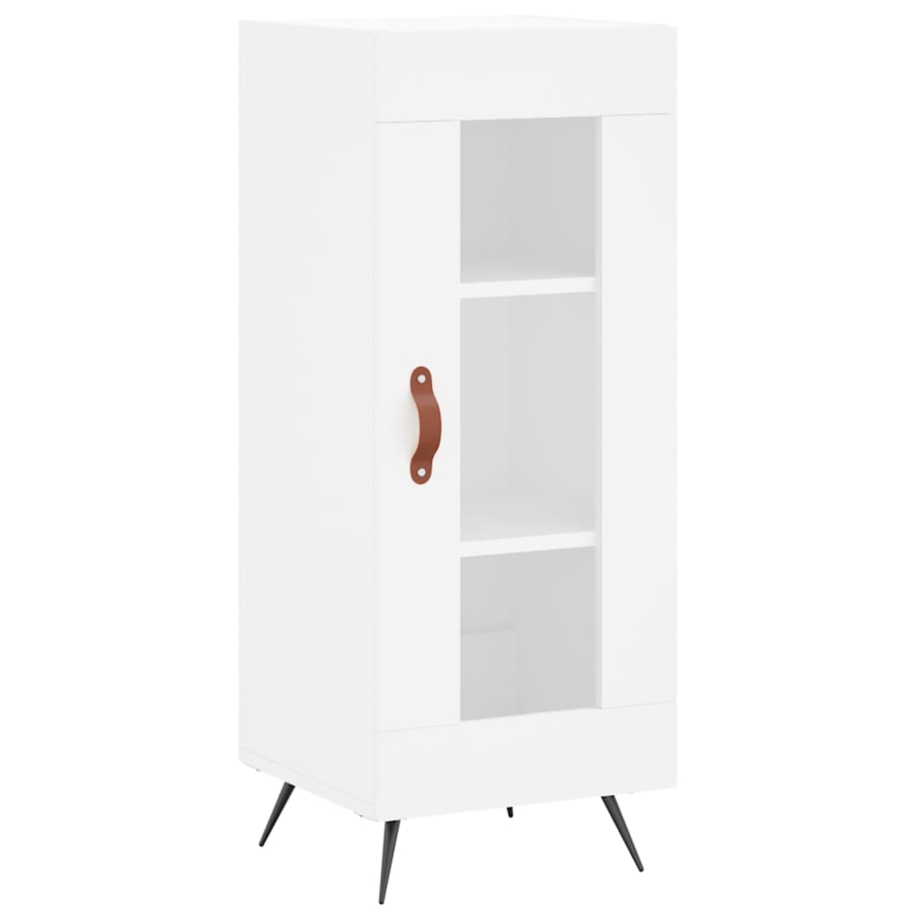 Highboard 34.5x34x180 cm Engineered Wood 1 Glass Door White