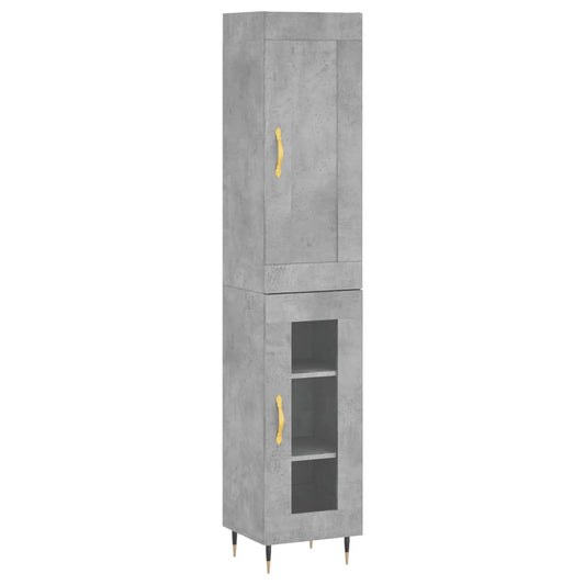 vidaXL Highboard Concrete Grey 34,5x34x180 cm Engineered Wood 2