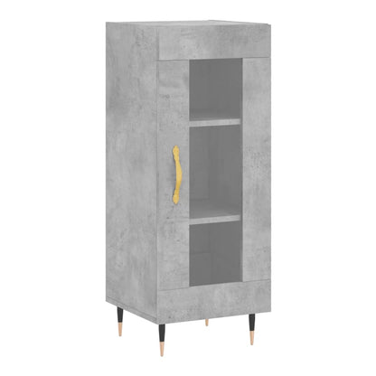 Highboard 34.5x34x180 cm Engineered Wood 1 Glass Door Concrete grey