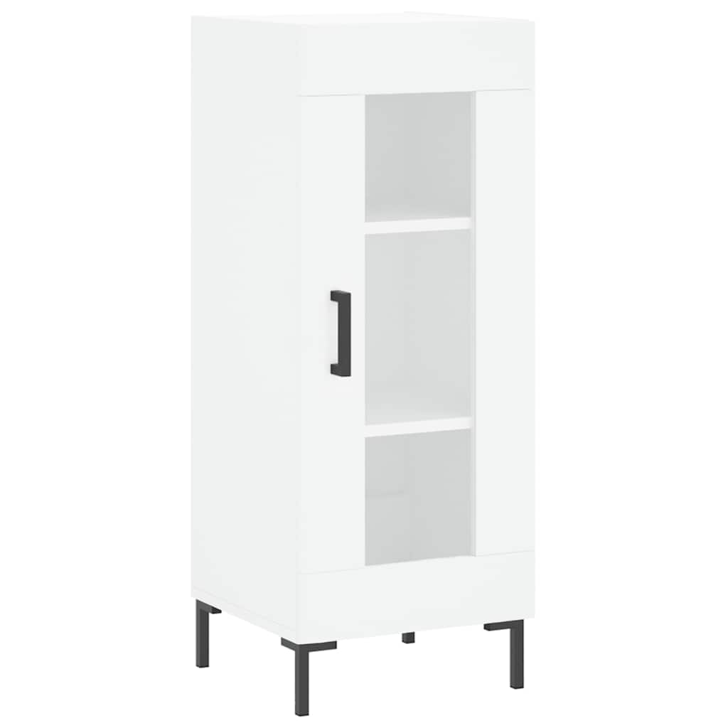 Highboard 34.5x34x180 cm Engineered Wood 1 Glass Door White