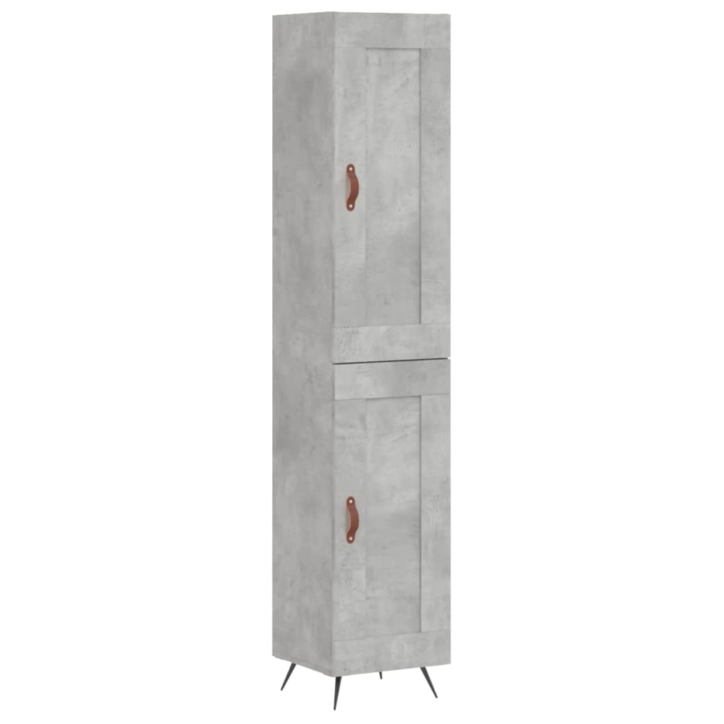 Highboard 34.5x34x180 cm Engineered Wood 1 Wood Door Concrete grey