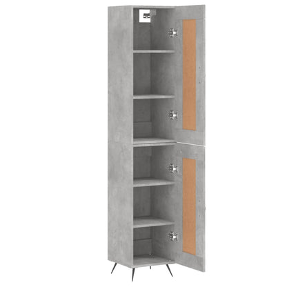 Highboard 34.5x34x180 cm Engineered Wood 1 Wood Door Concrete grey