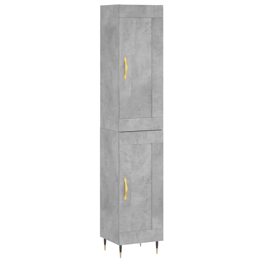 vidaXL Highboard Concrete Grey 34.5x34x180 cm Engineered Wood 2