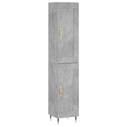 vidaXL Highboard Concrete Grey 34.5x34x180 cm Engineered Wood 2