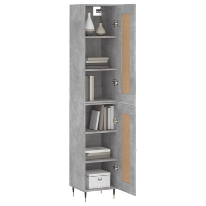 vidaXL Highboard Concrete Grey 34.5x34x180 cm Engineered Wood 3