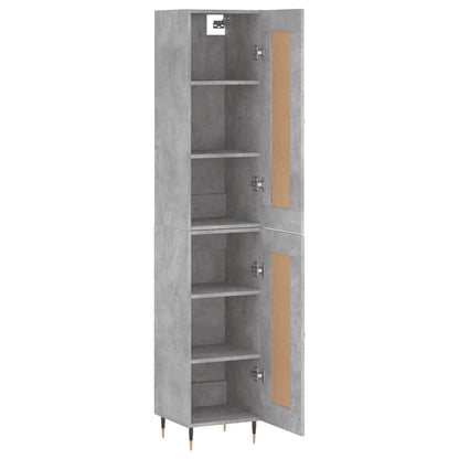 vidaXL Highboard Concrete Grey 34.5x34x180 cm Engineered Wood 4