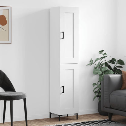 Highboard 34.5x34x180 cm Engineered Wood 1 Wood Door White