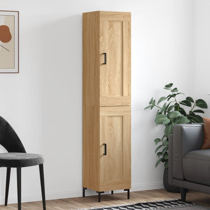 Highboard 34.5x34x180 cm Engineered Wood 1 Wood Door Sonoma oak