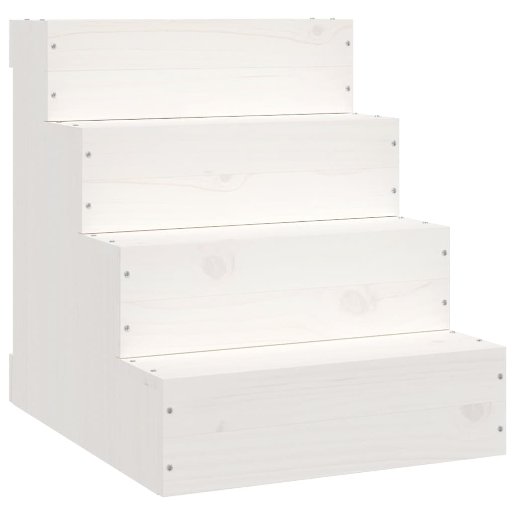 vidaXL Pet Stair White 40x49x47 cm Solid Wood Pine 2