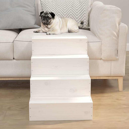 vidaXL Pet Stair White 40x49x47 cm Solid Wood Pine 3