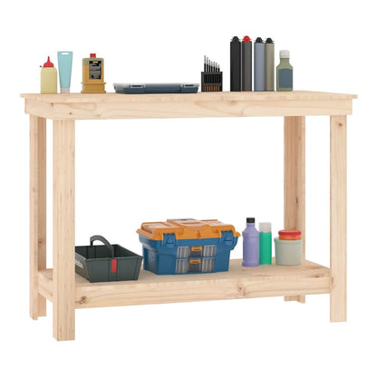 Work Bench Solid Wood Pine Natural 110 x 50 x 80 cm