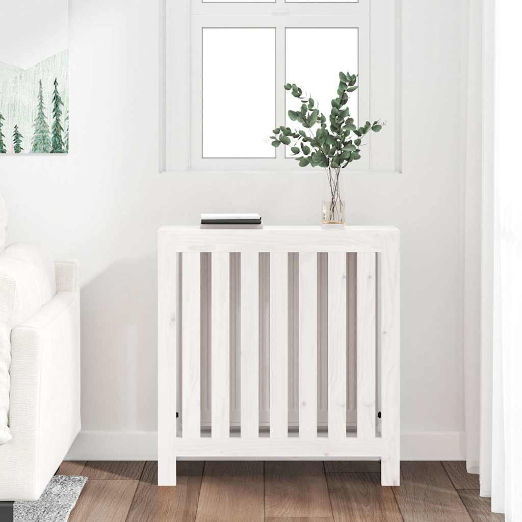 vidaXL Radiator Cover White 79.5x19x84 cm Solid Wood Pine 3