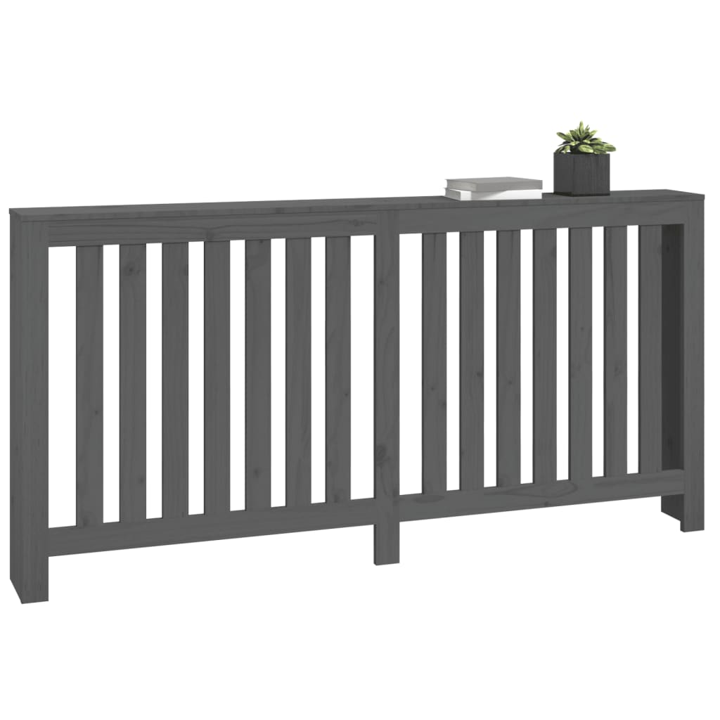 vidaXL Radiator Cover Grey 169x19x84 cm Solid Wood Pine 4