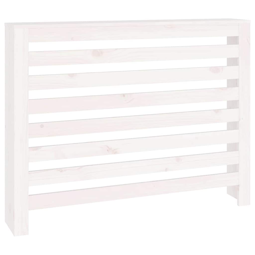 vidaXL Radiator Cover White 108.5x19x84 cm Solid Wood Pine 2