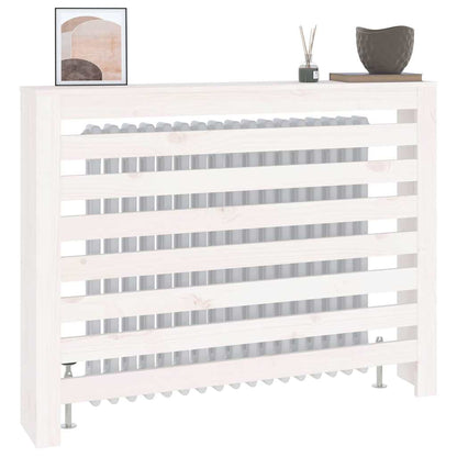 vidaXL Radiator Cover White 108.5x19x84 cm Solid Wood Pine 4