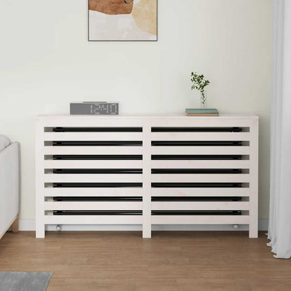vidaXL Radiator Cover White 153x19x84 cm Solid Wood Pine 3