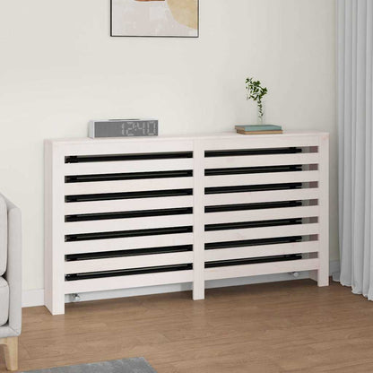 vidaXL Radiator Cover White 153x19x84 cm Solid Wood Pine 1