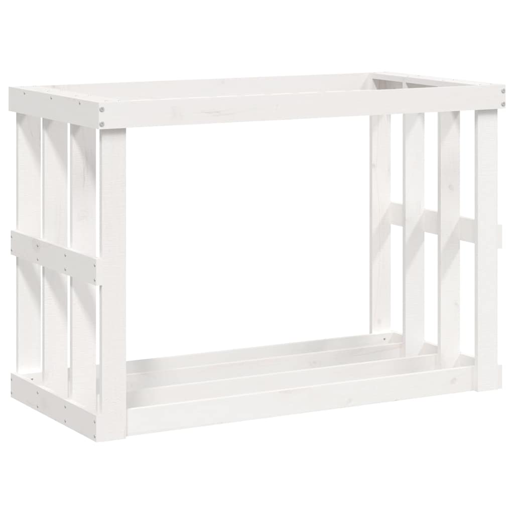 vidaXL Outdoor Log Holder White 108x52x74 cm Solid Wood Pine 2