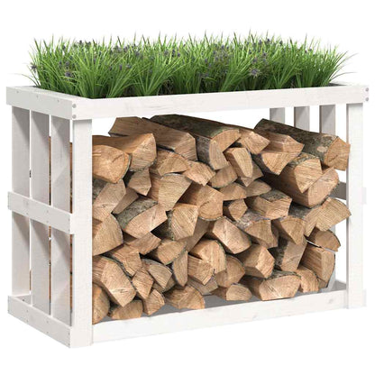 vidaXL Outdoor Log Holder White 108x52x74 cm Solid Wood Pine 4