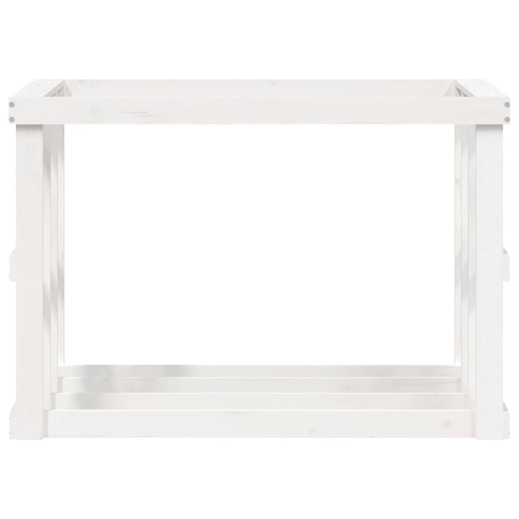 vidaXL Outdoor Log Holder White 108x52x74 cm Solid Wood Pine 5