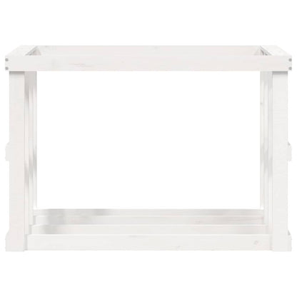 vidaXL Outdoor Log Holder White 108x52x74 cm Solid Wood Pine 5