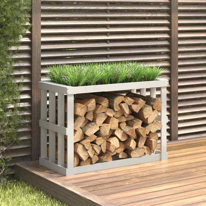 vidaXL Outdoor Log Holder White 108x52x74 cm Solid Wood Pine 1