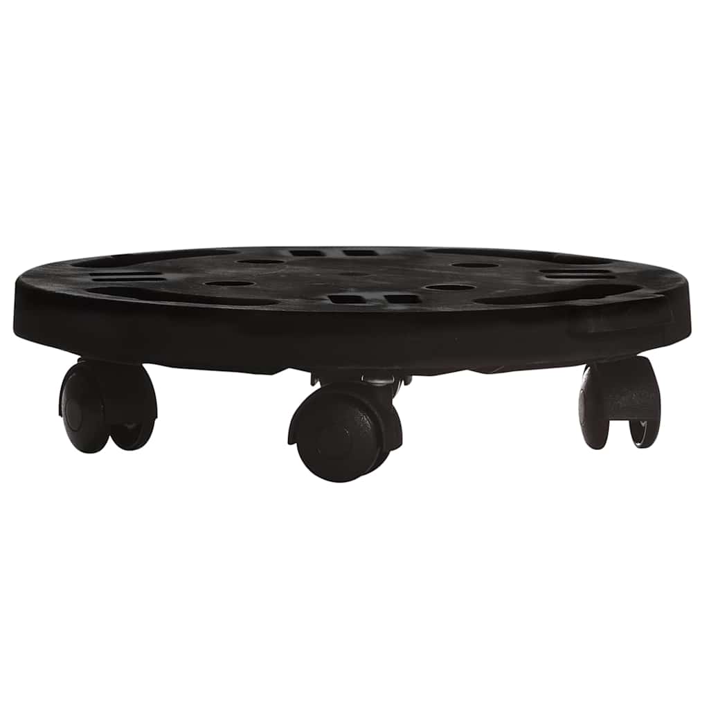 vidaXL Plant Trolleys with Wheels 2 pcs Diameter 30 cm Black 170 kg 3