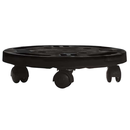 vidaXL Plant Trolleys with Wheels 2 pcs Diameter 30 cm Black 170 kg 3