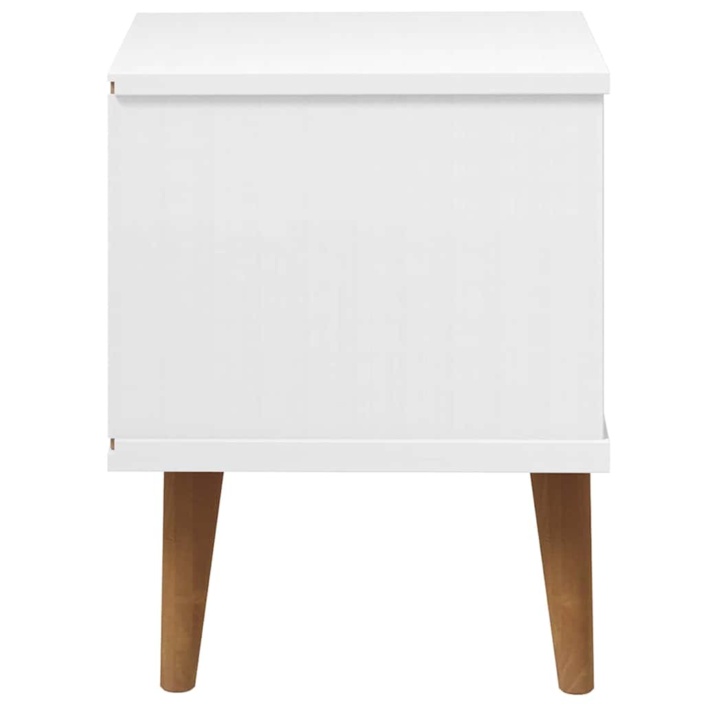 vidaXL Bedside Cabinet MOLDE White 40x35x48 cm Solid Wood Pine 6
