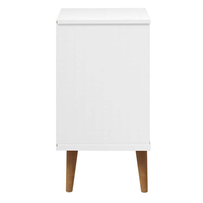 vidaXL Bedside Cabinet MOLDE White 40x35x65 cm Solid Wood Pine 6